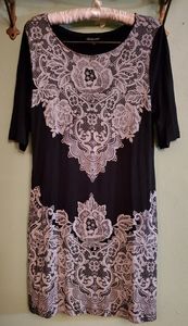 Lace Print lil Black Dress
